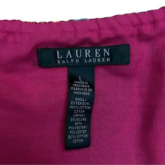 Ralph Lauren Pink Orange Paisley Print Peasant Midi Skirt Large Colorful Boho - Picture 3 of 7